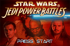 Star Wars: Jedi Power Battles title screen for GameBoy Advance